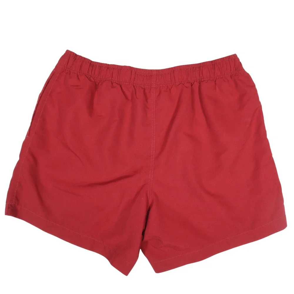 Ermenegildo Zegna Swim Trunks Mens XL Red Script Logo Drawstring Beach Vacation